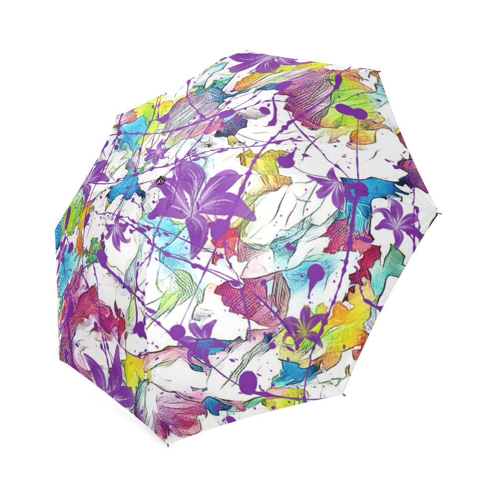 Lilac Lillis Abtract Splash Foldable Umbrella (Model U01)