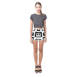 Black & White Cubes Briseis Skinny Shorts (Model L04)