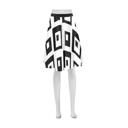 Black & White Cubes Athena Women's Short Skirt (Model D15)