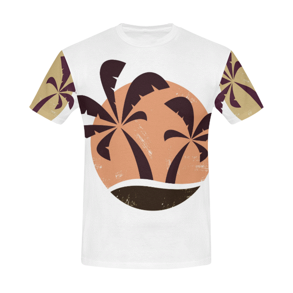 DESIGNERS T-Shirt with palms / white, brown All Over Print T-Shirt for Men (USA Size) (Model T40)