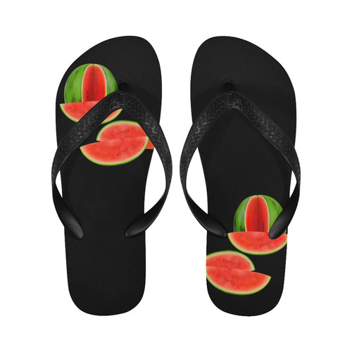 Watercolor Watermelon, red, green and sweet Flip Flops for Men/Women (Model 040)