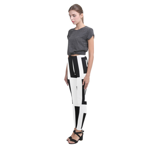 Black & White Cubes Cassandra Women's Leggings (Model L01)