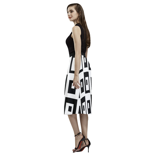 Black & White Cubes Aoede Crepe Skirt (Model D16)