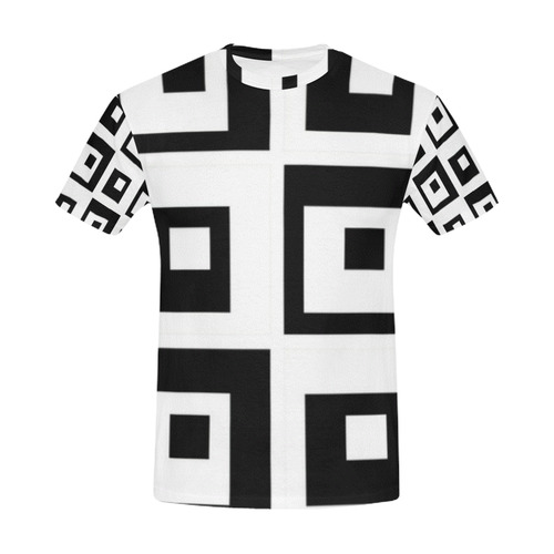Black & White Cubes All Over Print T-Shirt for Men (USA Size) (Model T40)