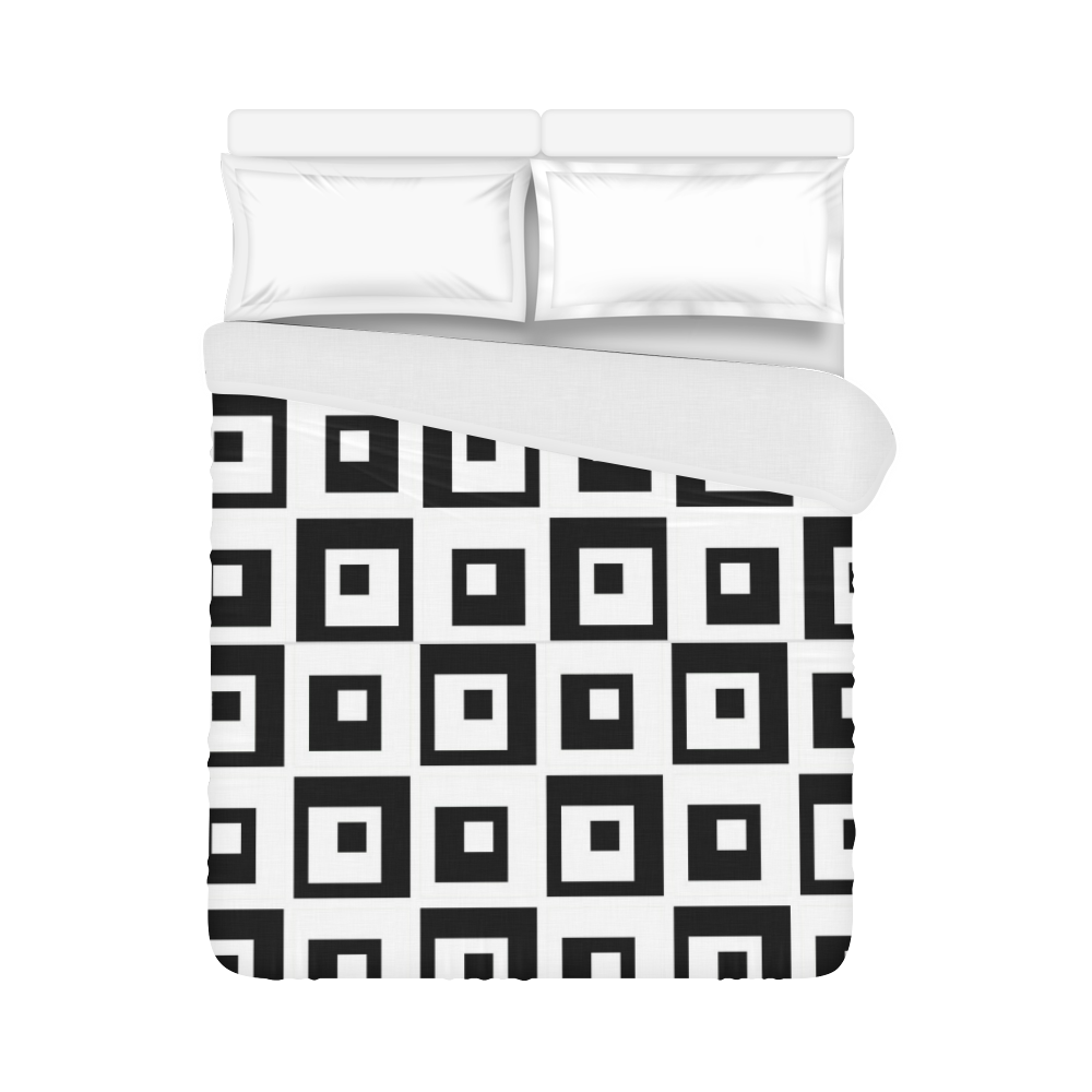 Black & White Cubes Duvet Cover 86"x70" ( All-over-print)
