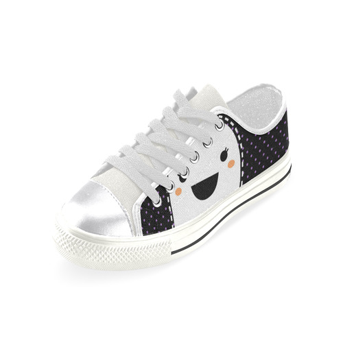 Designers shoes with Little cute Manga ghost Women's Classic Canvas Shoes (Model 018)