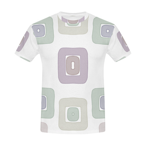 Green and Purple Squares pattern All Over Print T-Shirt for Men (USA Size) (Model T40)