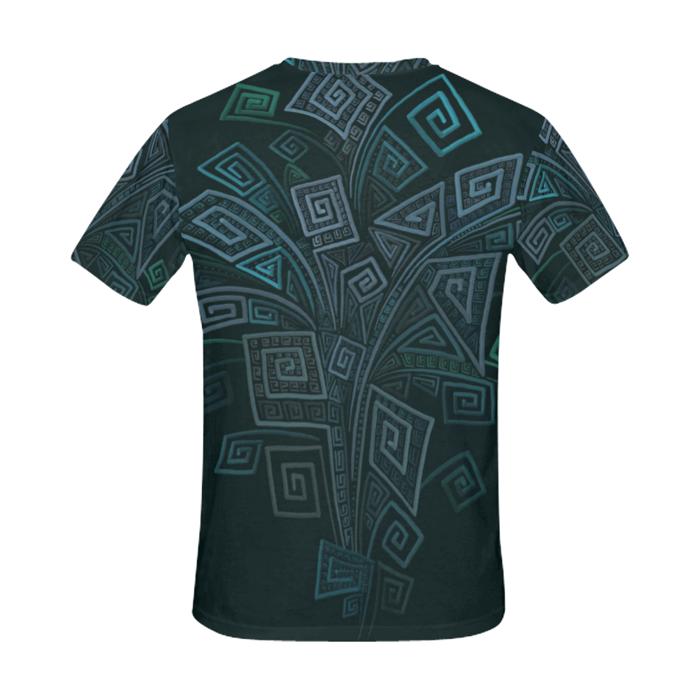 3D Psychedelic Abstract Square Spirals Explosion All Over Print T-Shirt for Men (USA Size) (Model T40)