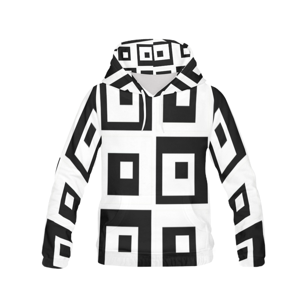 Black & White Cubes All Over Print Hoodie for Men (USA Size) (Model H13)