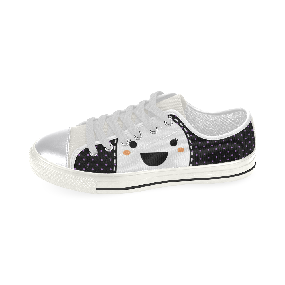 Designers shoes with Little cute Manga ghost Women's Classic Canvas Shoes (Model 018)