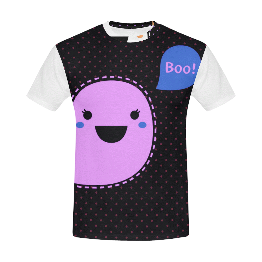 Designers black t-shirt : Boo! Ghost edition / 70S INSPIRED ART All Over Print T-Shirt for Men (USA Size) (Model T40)