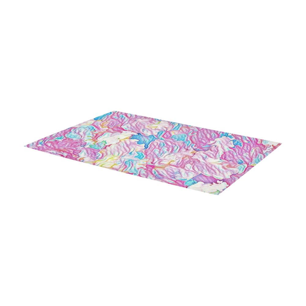 Flower Colors Abtract Area Rug 7'x3'3''