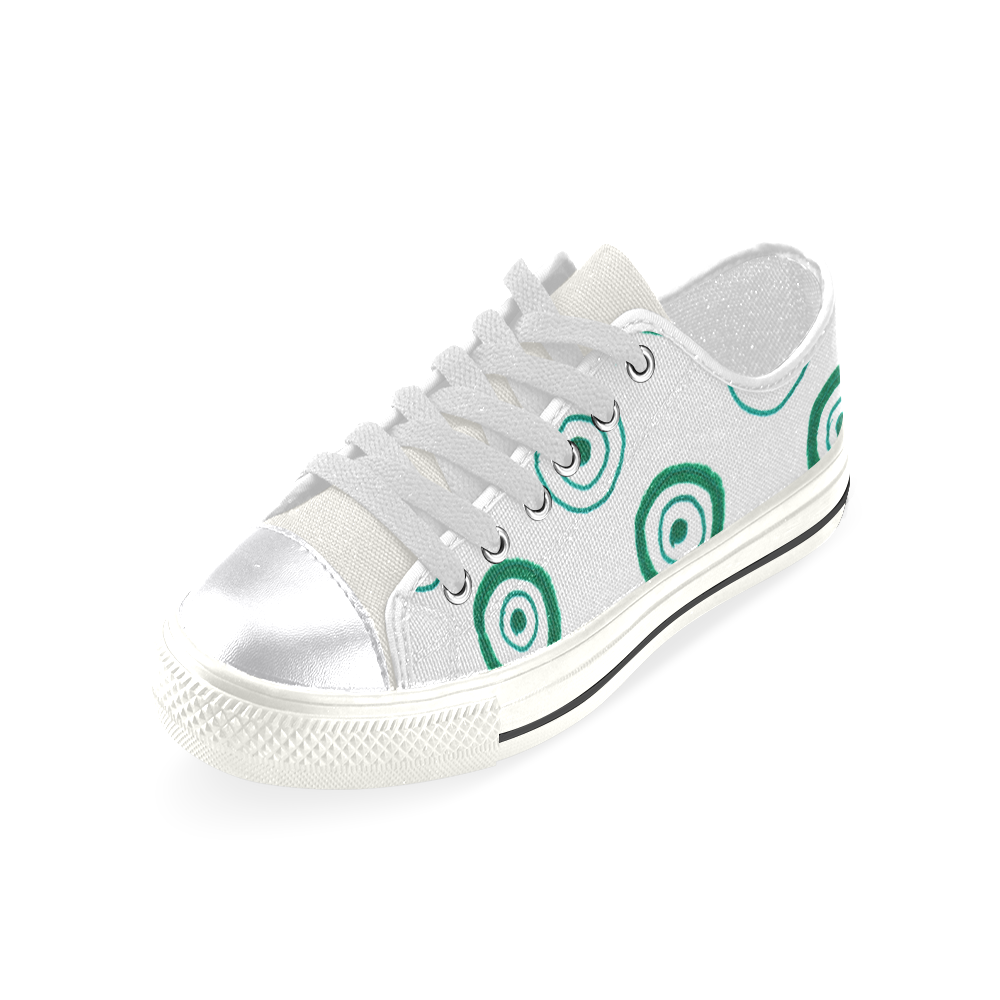 Designers artistic Fashion shoes with Dots / on white Women's Classic Canvas Shoes (Model 018)