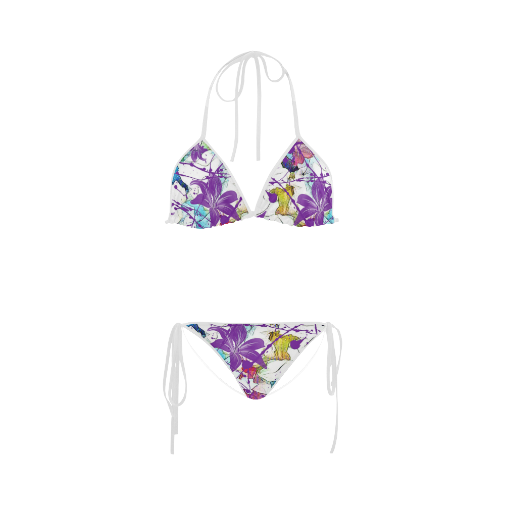 Lilac Lillis Abtract Splash Custom Bikini Swimsuit