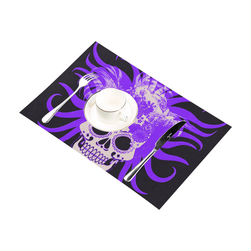 hippie skull B by JamColors Placemat 12’’ x 18’’ (Set of 2)