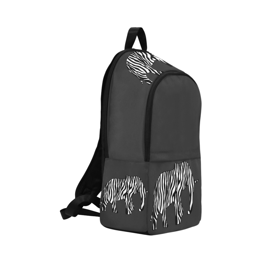 ZEBRAPHANT Elephant with Zebra Stripes black white Fabric Backpack for Adult (Model 1659)