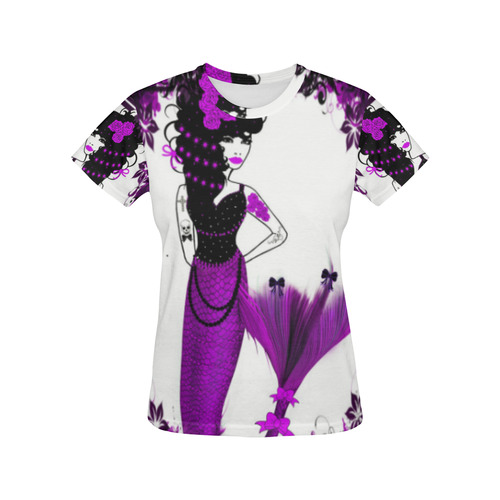 Monique queen of the mermaids All Over Print T-Shirt for Women (USA Size) (Model T40)