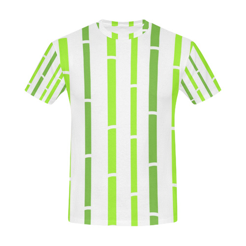 MEN DESIGNERS TSHIRT : bamboo green white All Over Print T-Shirt for Men (USA Size) (Model T40)