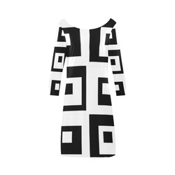 Black & White Cubes Bateau A-Line Skirt (D21)
