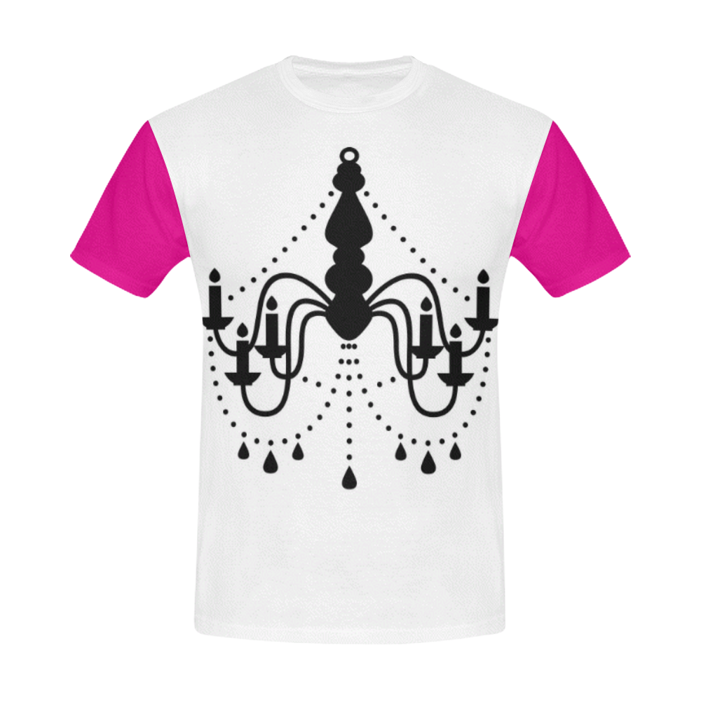 Designers t-shirt white with Black chandelier. Luxury t-shirt edition. Design shop All Over Print T-Shirt for Men (USA Size) (Model T40)