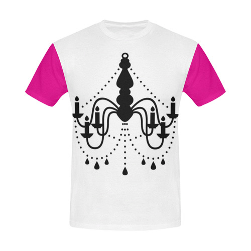 Designers t-shirt white with Black chandelier. Luxury t-shirt edition. Design shop All Over Print T-Shirt for Men (USA Size) (Model T40)