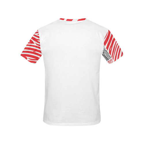 Designers vintage t-shirt / RED ZEBRA All Over Print T-Shirt for Women (USA Size) (Model T40)