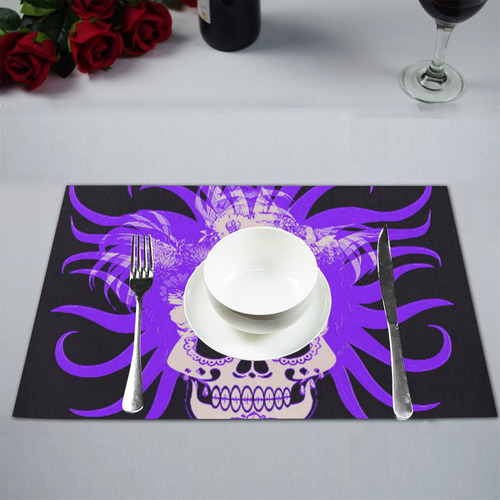 hippie skull B by JamColors Placemat 12’’ x 18’’ (Set of 2)