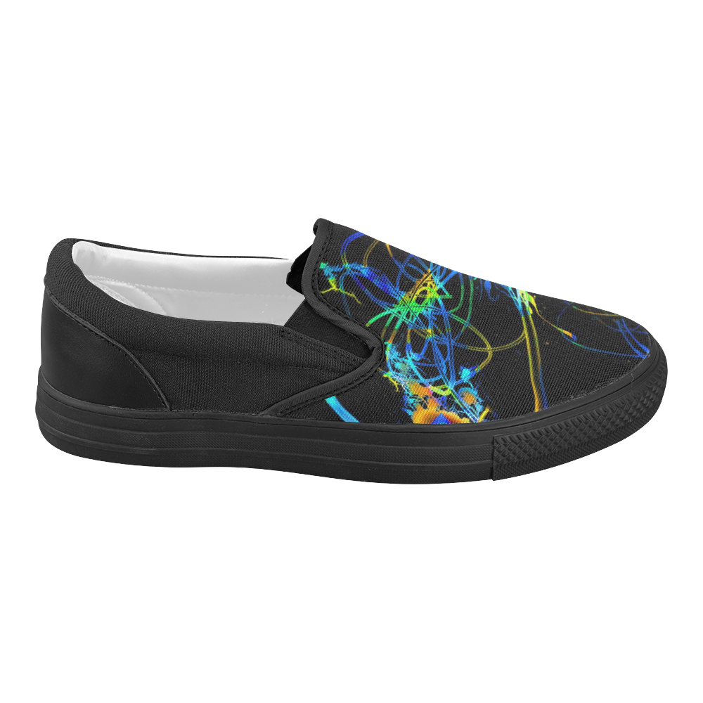 abstract neon fun 11 by JamColors Women's Slip-on Canvas Shoes (Model 019)