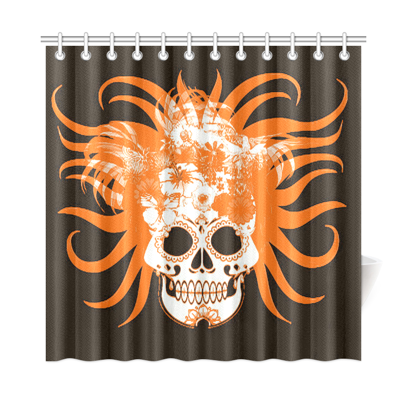 hippie skull F by JamColors Shower Curtain 72"x72"