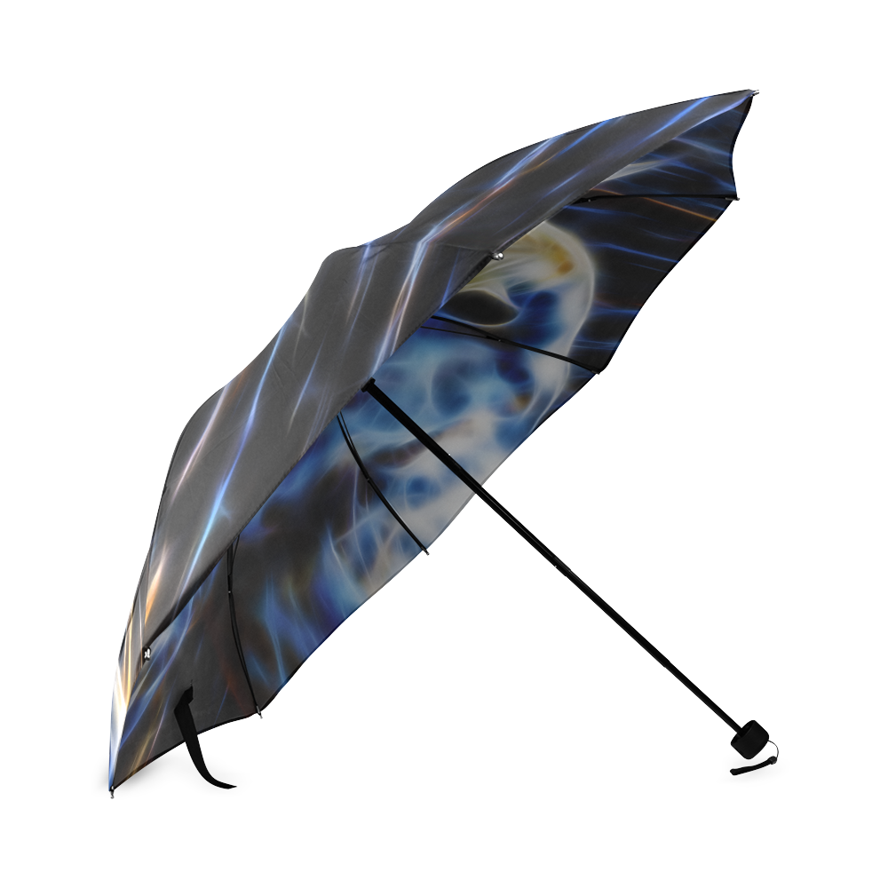 Blue fractal horse Foldable Umbrella (Model U01)