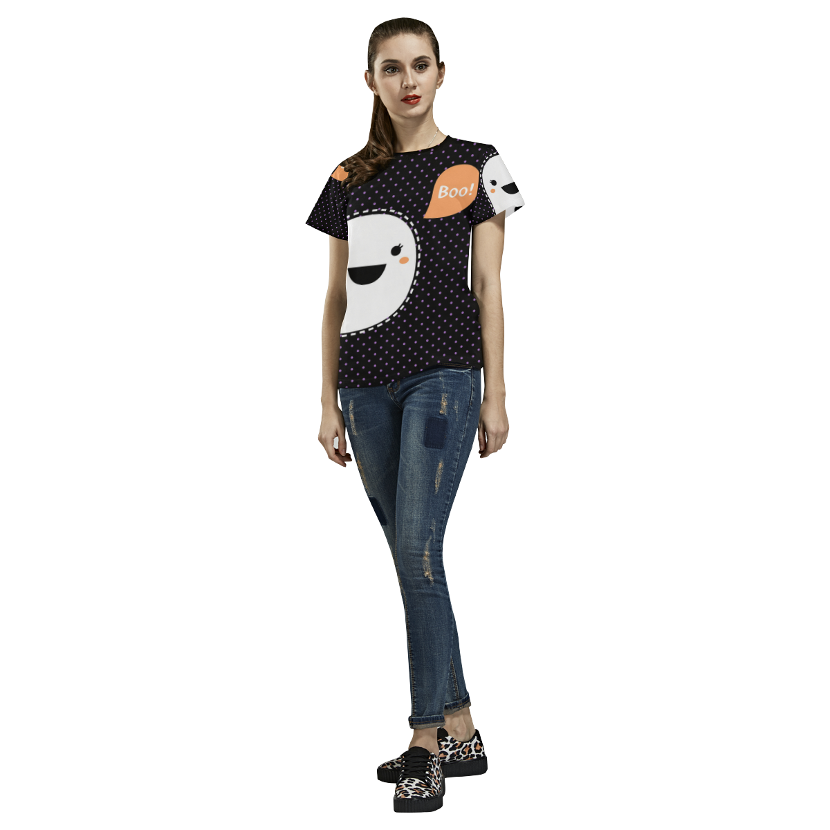 Women all - over print TSHIRT : Boo edition All Over Print T-Shirt for Women (USA Size) (Model T40)