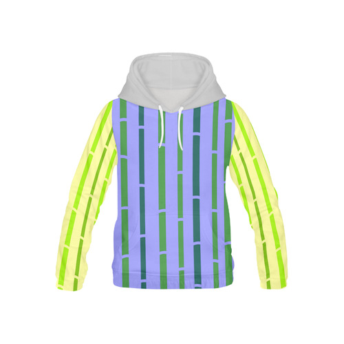 Kids artistic hoodie : WITH BAMBOO / purple, yellow. DESIGN SHOP All Over Print Hoodie for Kid (USA Size) (Model H13)