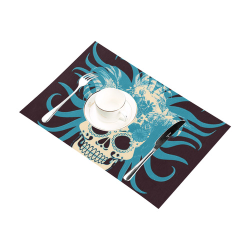 hippie skull C by JamColors Placemat 12’’ x 18’’ (Set of 6)