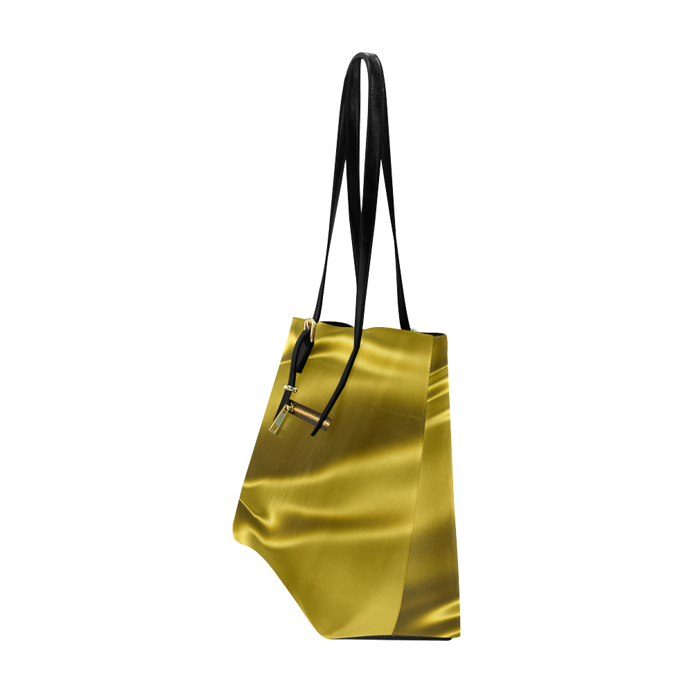Gold satin 3D texture Euramerican Tote Bag/Large (Model 1656)