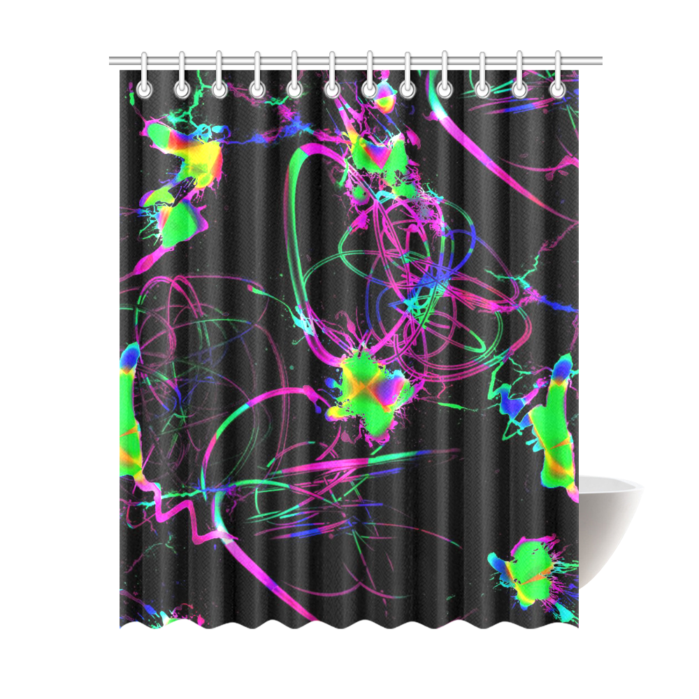 abstract Neon Fun 12 by JamColors Shower Curtain 69"x84"