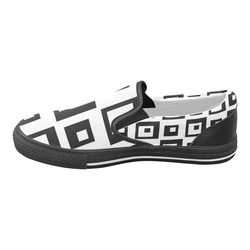 Black & White Cubes Men's Unusual Slip-on Canvas Shoes (Model 019)