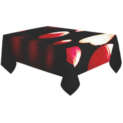 Crimson Orbs Cotton Linen Tablecloth 60"x120"