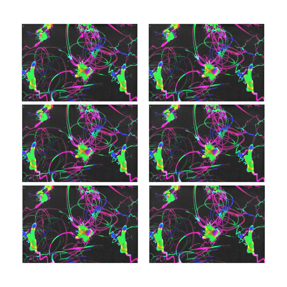 abstract Neon Fun 12 by JamColors Placemat 12’’ x 18’’ (Set of 6)