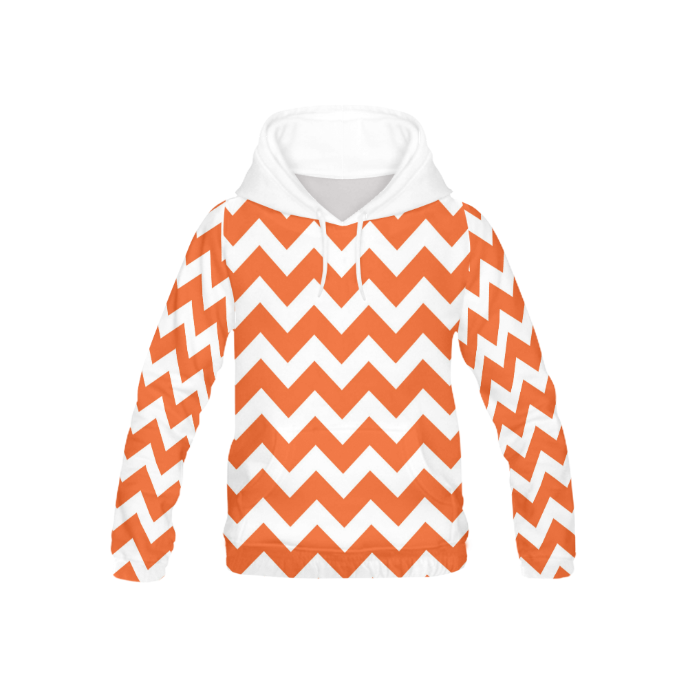 Kids artistic hoodie : Design retro stripes Orange All Over Print Hoodie for Kid (USA Size) (Model H13)