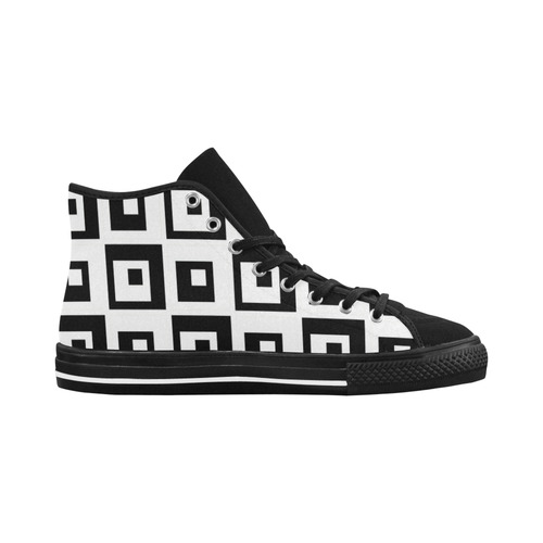 Black & White Cubes Vancouver H Men's Canvas Shoes (1013-1)