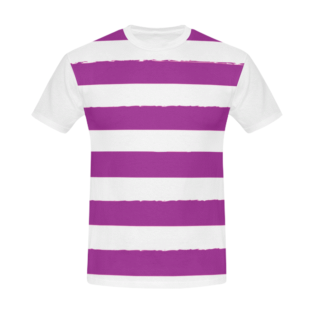 Designers t-shirt with PURPLE STRIPES / white, purple 50s edition. Design shop All Over Print T-Shirt for Men (USA Size) (Model T40)