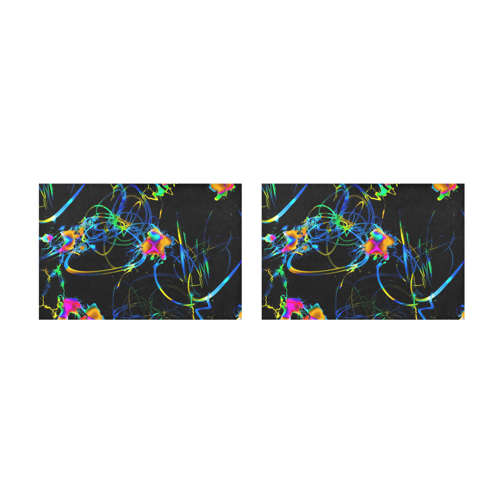 abstract neon fun 11 by JamColors Placemat 12’’ x 18’’ (Set of 2)