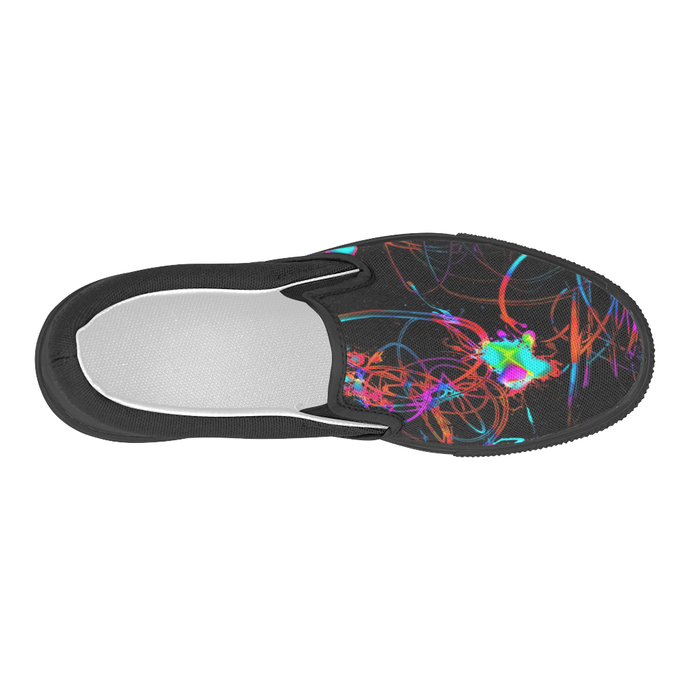abstract Neon Fun 13 by JamColors Women's Slip-on Canvas Shoes (Model 019)