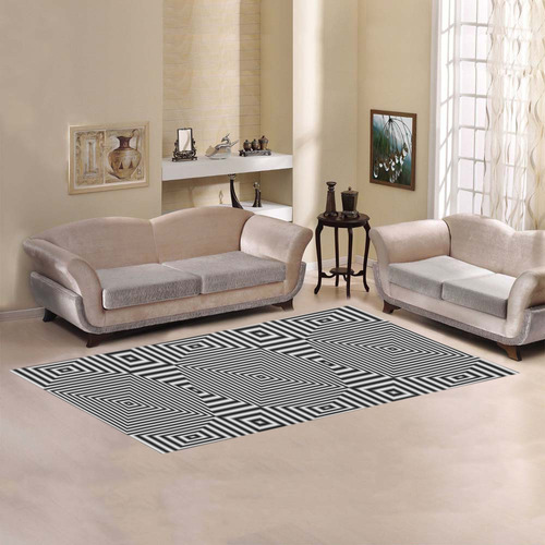 Flickering geometric optical illusion Area Rug 7'x3'3''