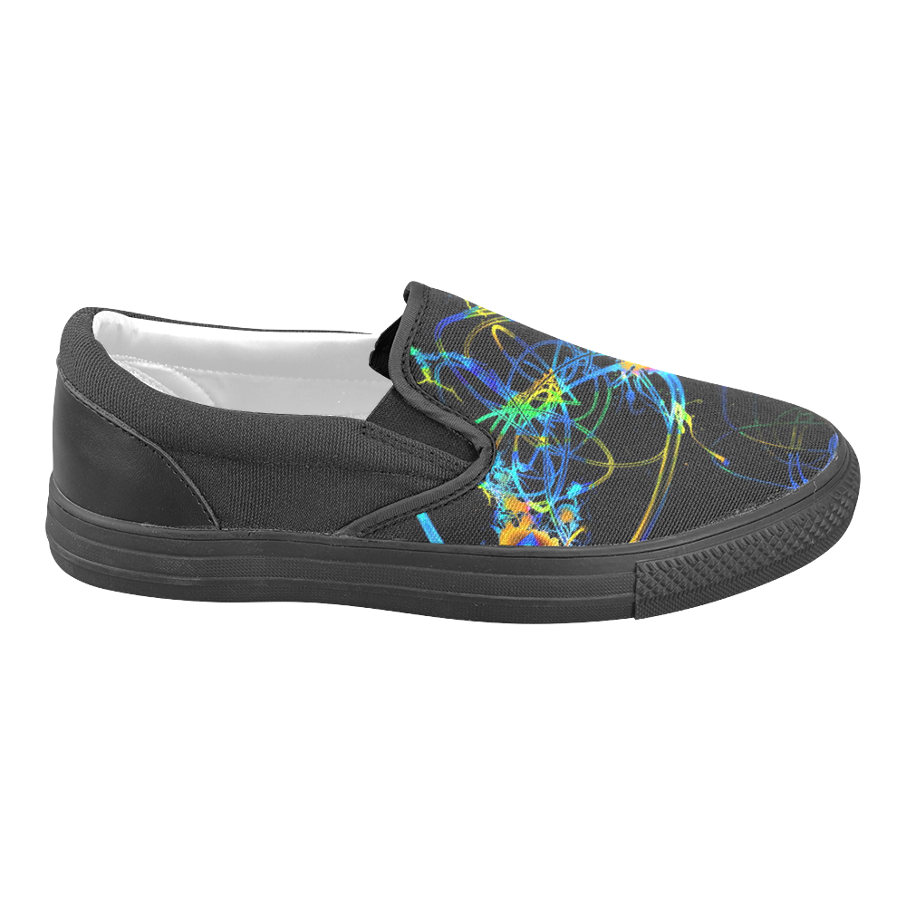 abstract neon fun 11 by JamColors Women's Unusual Slip-on Canvas Shoes (Model 019)