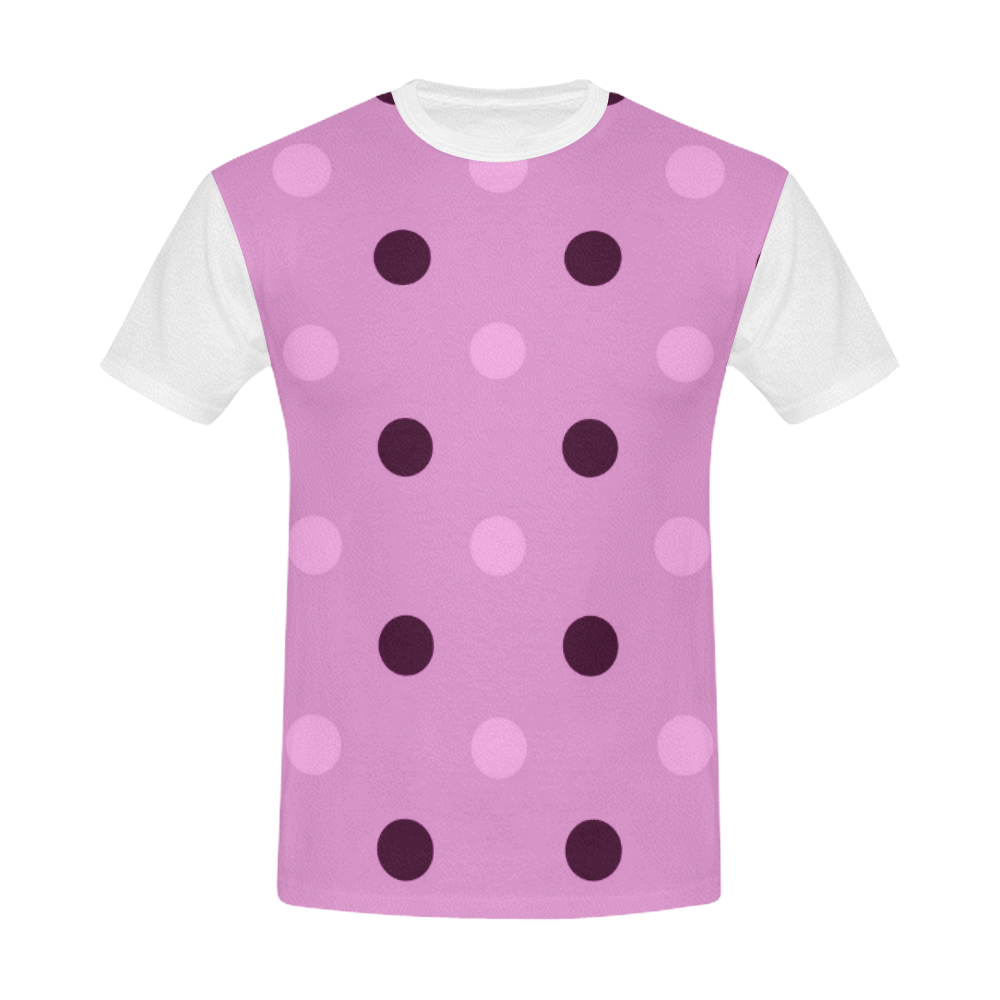 Designers t-shirt pink with Dots. Original designers MEN Fashion All Over Print T-Shirt for Men (USA Size) (Model T40)