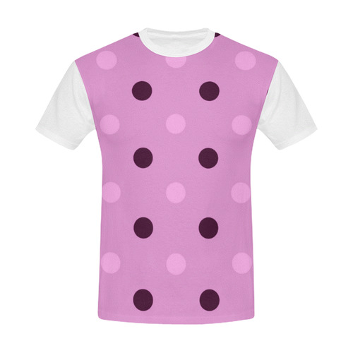 Designers t-shirt pink with Dots. Original designers MEN Fashion All Over Print T-Shirt for Men (USA Size) (Model T40)