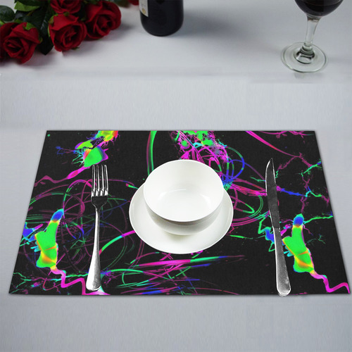 abstract Neon Fun 12 by JamColors Placemat 12’’ x 18’’ (Set of 6)
