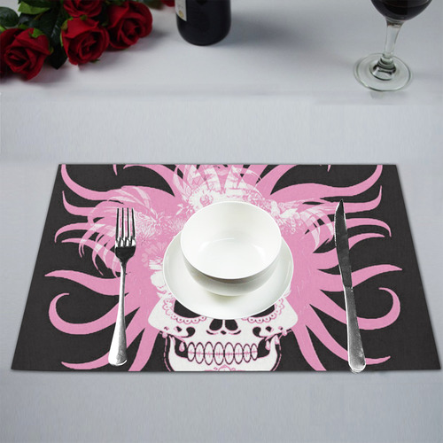 hippie skull D by JamColors Placemat 12’’ x 18’’ (Set of 6)