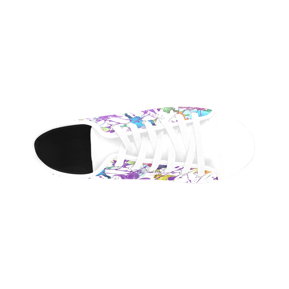 Lilac Lillis Abtract Splash Aquila Microfiber Leather Women's Shoes/Large Size (Model 031)